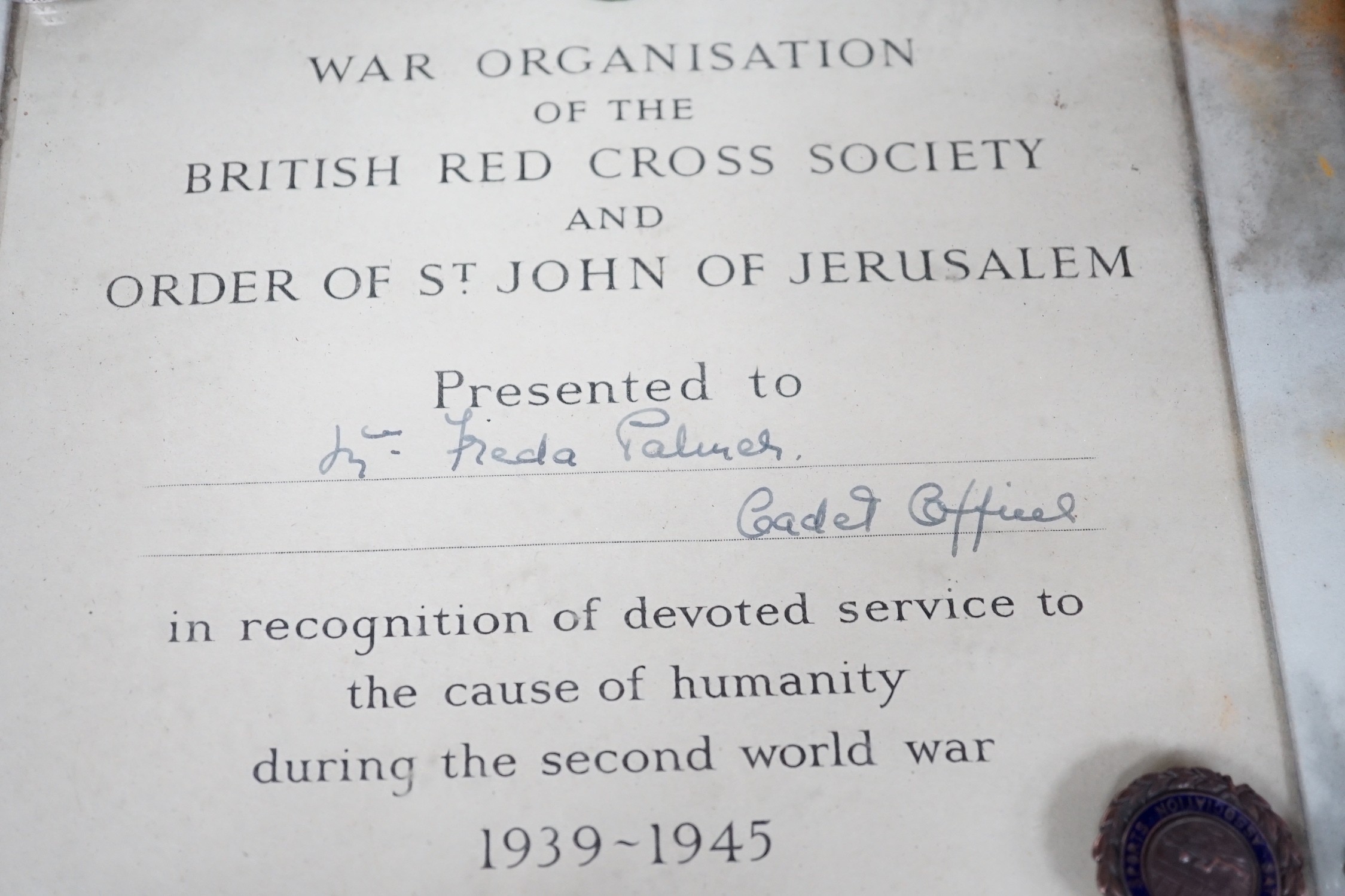 WWI medals - a pair to 254774. PTE. 1 . A.Tilley. RAF, a trio to J.12326 J.T.W.J. Wooding. A.B. R.N., A war organisation of the British Red Cross Society presentation certificate and other medals